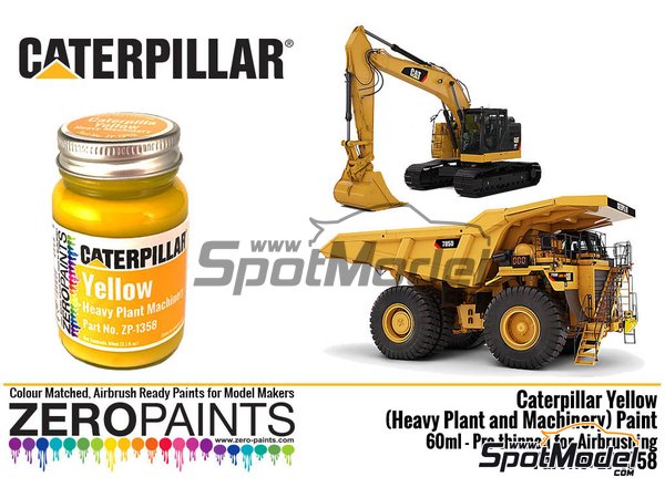 Zero Paints Zp 1358 Paint For Airbrush Caterpillar Yellow 1 X 60ml For